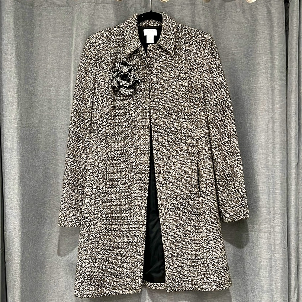 Used dressy trench coat. Tweed